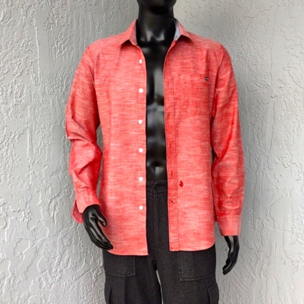 Volcom Men's Button Down Ruby Red - image 1